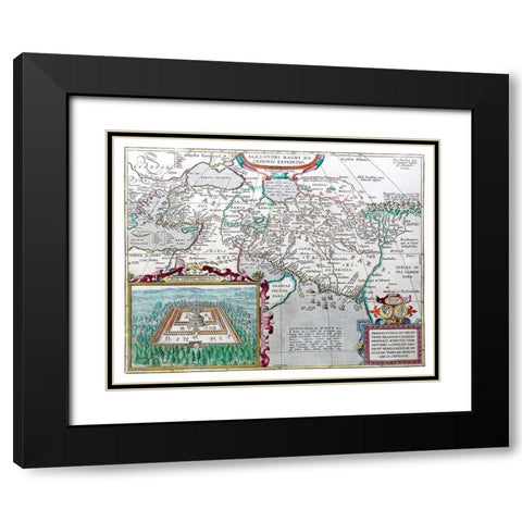 Macedonia Alexander the Great Greece Black Modern Wood Framed Art Print with Double Matting by Ortelius