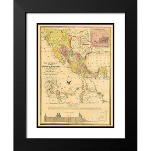 Mexico Yucatan Upper California United States Black Modern Wood Framed Art Print with Double Matting by Mitchell