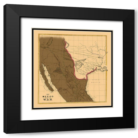 Mexican American War - Sinclair 1846 Black Modern Wood Framed Art Print with Double Matting by SINCLAIR