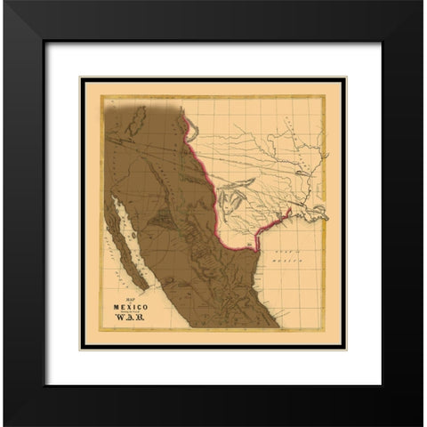 Mexican American War - Sinclair 1846 Black Modern Wood Framed Art Print with Double Matting by SINCLAIR