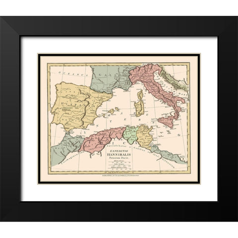 Western Mediterranean Region Italy Spain Black Modern Wood Framed Art Print with Double Matting by Wilkinson