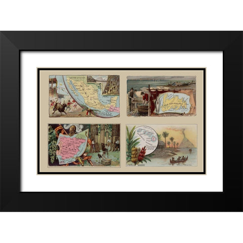 Sandwich Isle Spain Mexico Newfoundland Black Modern Wood Framed Art Print with Double Matting by Arbuckle