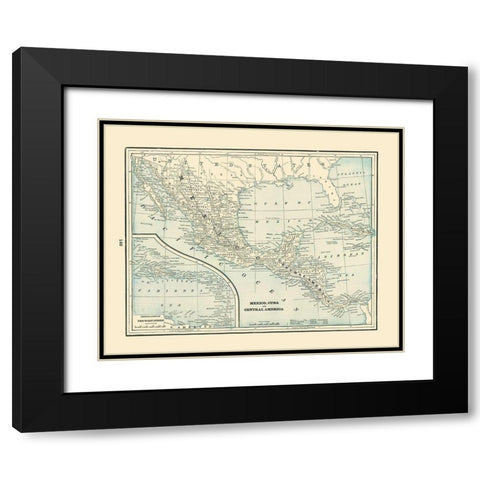 Central America Mexico Cuba - Rathbun 1893 Black Modern Wood Framed Art Print with Double Matting by Rathbun