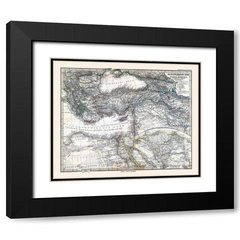 Eastern Mediterranean Sea North Africa Black Modern Wood Framed Art Print with Double Matting by Stieler