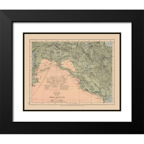 Lands of Jewish Captivities Middle East - Case Black Modern Wood Framed Art Print with Double Matting by Case