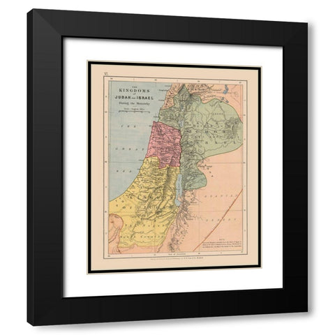 Kingdoms of Judah Israel Middle East - Case 1878 Black Modern Wood Framed Art Print with Double Matting by Case