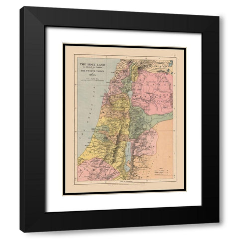 Holy Land Middle East Israel - Case 1878 Black Modern Wood Framed Art Print with Double Matting by Case