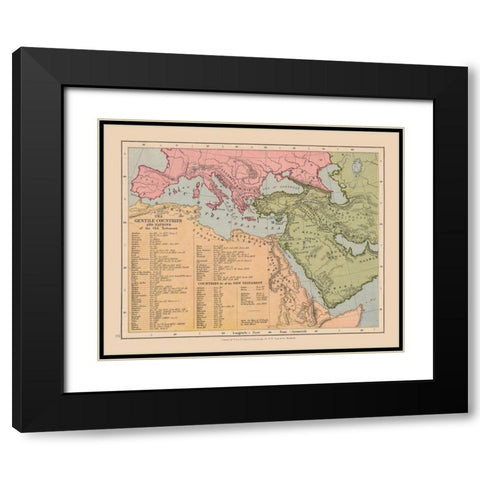 Gentile Countries Old Testament Middle East Black Modern Wood Framed Art Print with Double Matting by Case