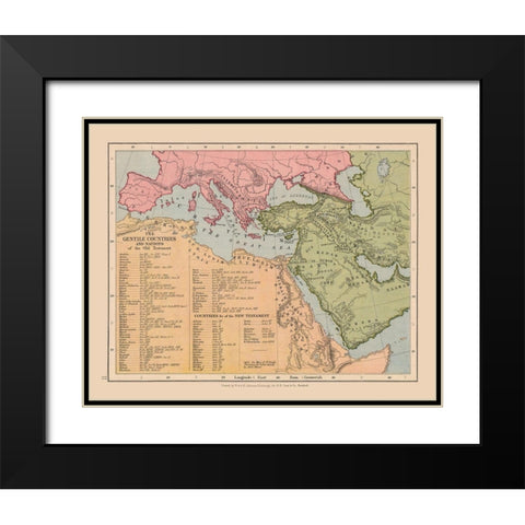 Gentile Countries Old Testament Middle East Black Modern Wood Framed Art Print with Double Matting by Case