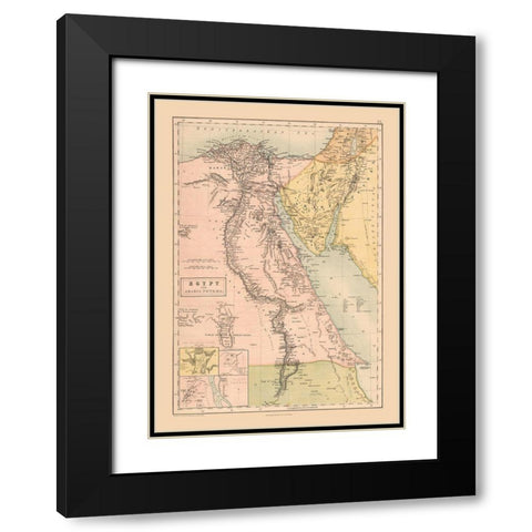 Middle East Egypt Arabia - Black 1867 Black Modern Wood Framed Art Print with Double Matting by Black