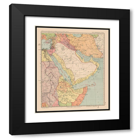 Middle East Africa - Streit 1913 Black Modern Wood Framed Art Print with Double Matting by Streit