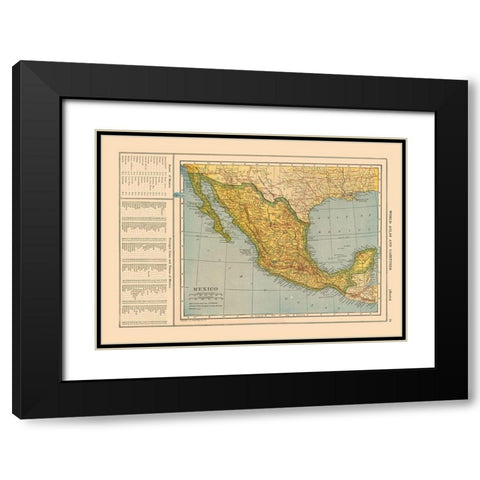 Mexico - Reynold 1921 Black Modern Wood Framed Art Print with Double Matting by Reynold