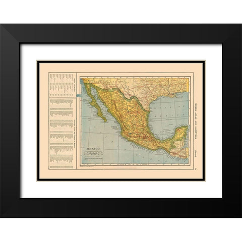 Mexico - Reynold 1921 Black Modern Wood Framed Art Print with Double Matting by Reynold