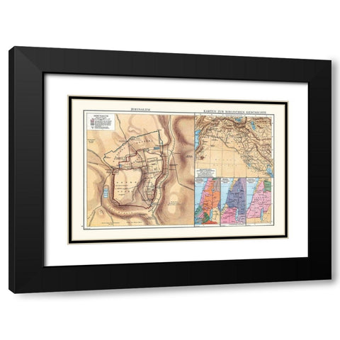 Biblical History Middle East Israel - Droysen 1886 Black Modern Wood Framed Art Print with Double Matting by Droysen