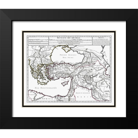 Middle East Turkey Greece Iraq - De Lisle 1731 Black Modern Wood Framed Art Print with Double Matting by De L''isle
