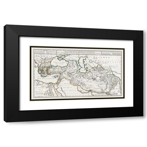 Asia Minor Middle East Turkey Iraq Black Modern Wood Framed Art Print with Double Matting by De L''isle