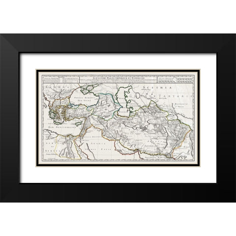 Asia Minor Middle East Turkey Iraq Black Modern Wood Framed Art Print with Double Matting by De L''isle