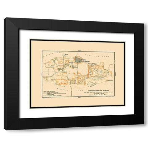 Memphis Egypt Africa - Baedeker 1913 Black Modern Wood Framed Art Print with Double Matting by Baedeker