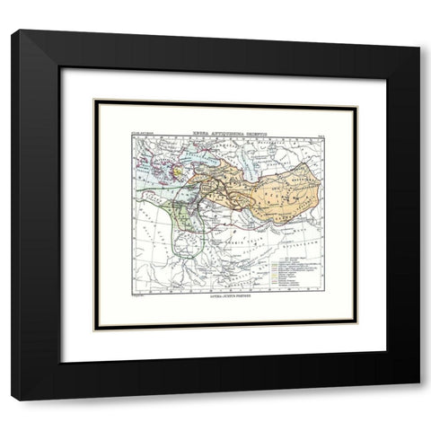 East Ancient Kingdom Middle East - Perthes 1896 Black Modern Wood Framed Art Print with Double Matting by Perthes