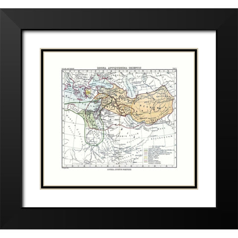 East Ancient Kingdom Middle East - Perthes 1896 Black Modern Wood Framed Art Print with Double Matting by Perthes