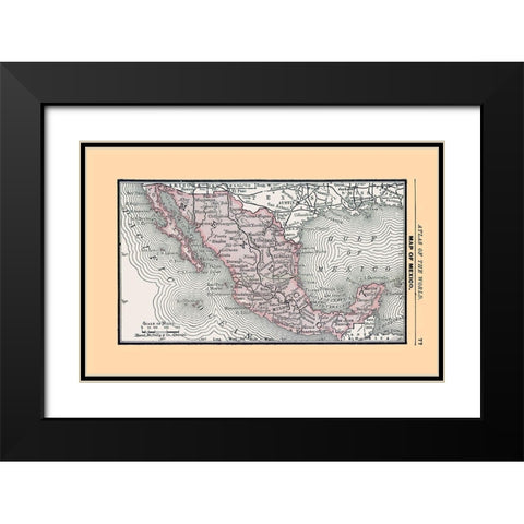 Mexico - Alden 1886 Black Modern Wood Framed Art Print with Double Matting by Alden