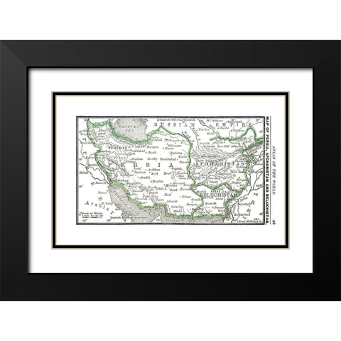Middle East Persia Afghanistan Balochistan Black Modern Wood Framed Art Print with Double Matting by Alden