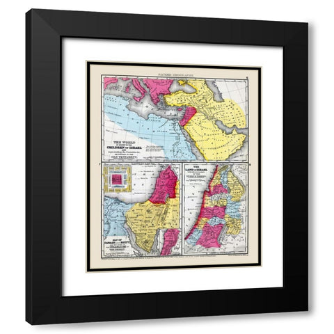 Sacred Geography Middle East - Mitchell 1844 Black Modern Wood Framed Art Print with Double Matting by Mitchell