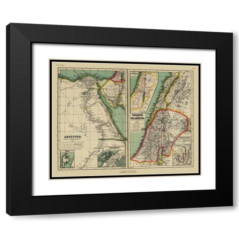 Middle East Egypt Palestina Phoenice - Kiepert Black Modern Wood Framed Art Print with Double Matting by Kiepert