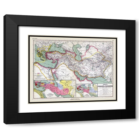 Middle East Persian Macedonian Empires Black Modern Wood Framed Art Print with Double Matting by Kiepert