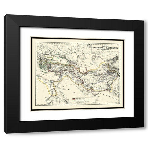 Middle East Persian Macedonian Empires Black Modern Wood Framed Art Print with Double Matting by Kiepert