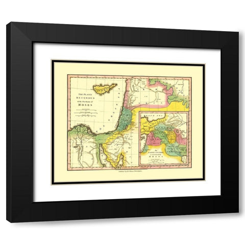 Middle East Five Books of Moses Places Black Modern Wood Framed Art Print with Double Matting by Wilkinson