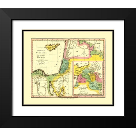 Middle East Five Books of Moses Places Black Modern Wood Framed Art Print with Double Matting by Wilkinson