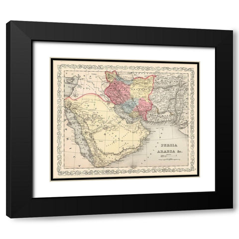 Middle East Persia Arabia - Mitchell 1857 Black Modern Wood Framed Art Print with Double Matting by Mitchell