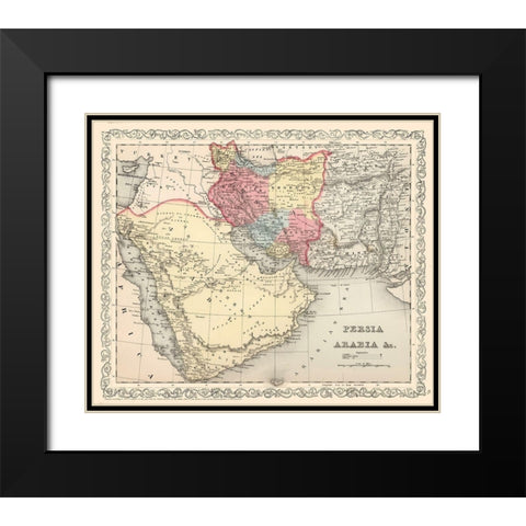 Middle East Persia Arabia - Mitchell 1857 Black Modern Wood Framed Art Print with Double Matting by Mitchell
