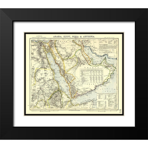 Middle East Egypt Arabia Nubia Abyssinia Black Modern Wood Framed Art Print with Double Matting by Letts