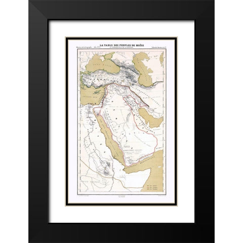 Middle East People of Moses Genesis Black Modern Wood Framed Art Print with Double Matting by Vivien de Saint