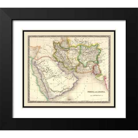 Middle East Persia Arabia - Teesdale 1844 Black Modern Wood Framed Art Print with Double Matting by Teesdale