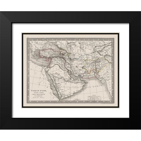 Middle East Turkey in Asia Arabia Persia Black Modern Wood Framed Art Print with Double Matting by Monin