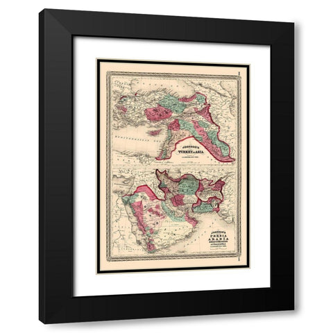 Middle East Turkey in Asia Persia Arabia Black Modern Wood Framed Art Print with Double Matting by Johnson