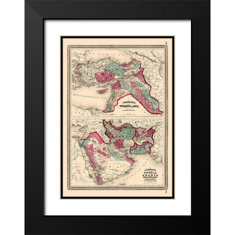 Middle East Turkey in Asia Persia Arabia Black Modern Wood Framed Art Print with Double Matting by Johnson