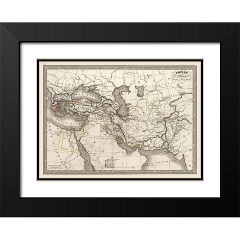 Alexander the Great Empire Middle East - Monin Black Modern Wood Framed Art Print with Double Matting by Monin