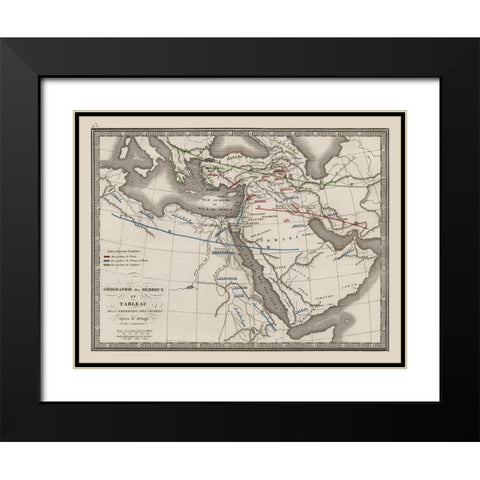 Dispersion of People Middle East - Monin 1839 Black Modern Wood Framed Art Print with Double Matting by Monin