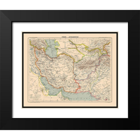 Afganistan Persia Pakistan Asia - Schrader 1908 Black Modern Wood Framed Art Print with Double Matting by Schrader