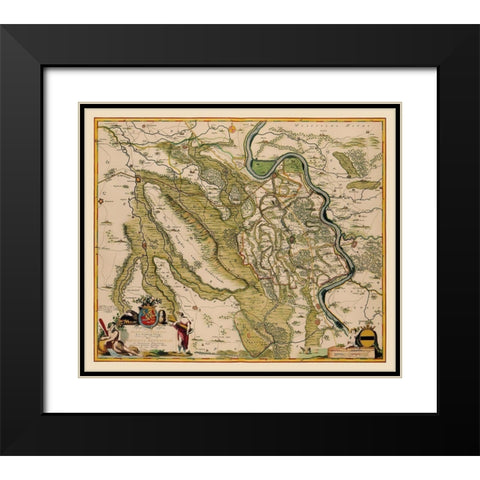 Moers County Germany - De Wit 1688 Black Modern Wood Framed Art Print with Double Matting by De Wit