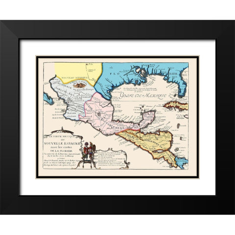 North America New Spain Mexico - 1702 Black Modern Wood Framed Art Print with Double Matting by Unknown