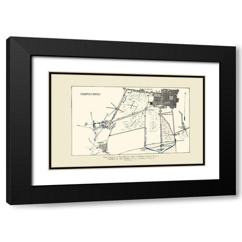 Chapultepec Battle 2 of 3 1892 Black Modern Wood Framed Art Print with Double Matting by Church News Publishing