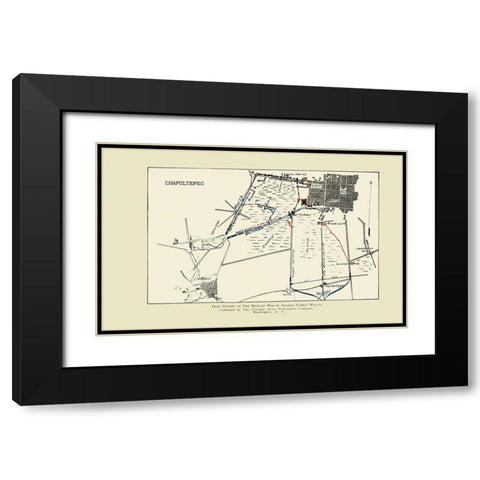 Chapultepec Battle 3 of 3 1892 Black Modern Wood Framed Art Print with Double Matting by Church News Publishing