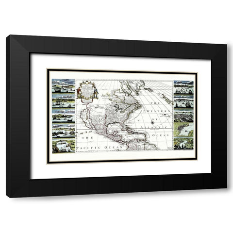 Caribbean West Indies British Empire America Black Modern Wood Framed Art Print with Double Matting by Overton