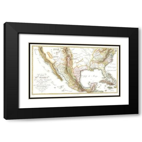 Territories Mexico United States - Humboldt 1811 Black Modern Wood Framed Art Print with Double Matting by Humboldt