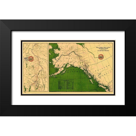 Alaska, Yukon and British Columbia - Marsh 1904 Black Modern Wood Framed Art Print with Double Matting by Marsh